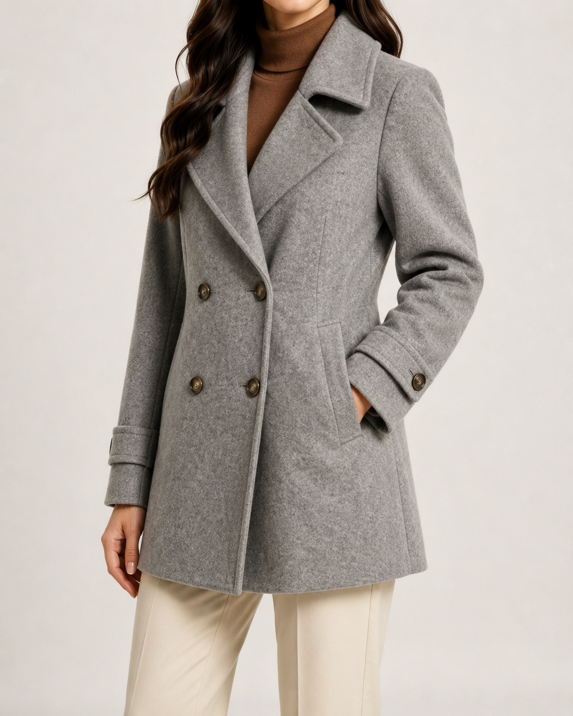 Women's Double-Breasted Short Tailored Winter Coat