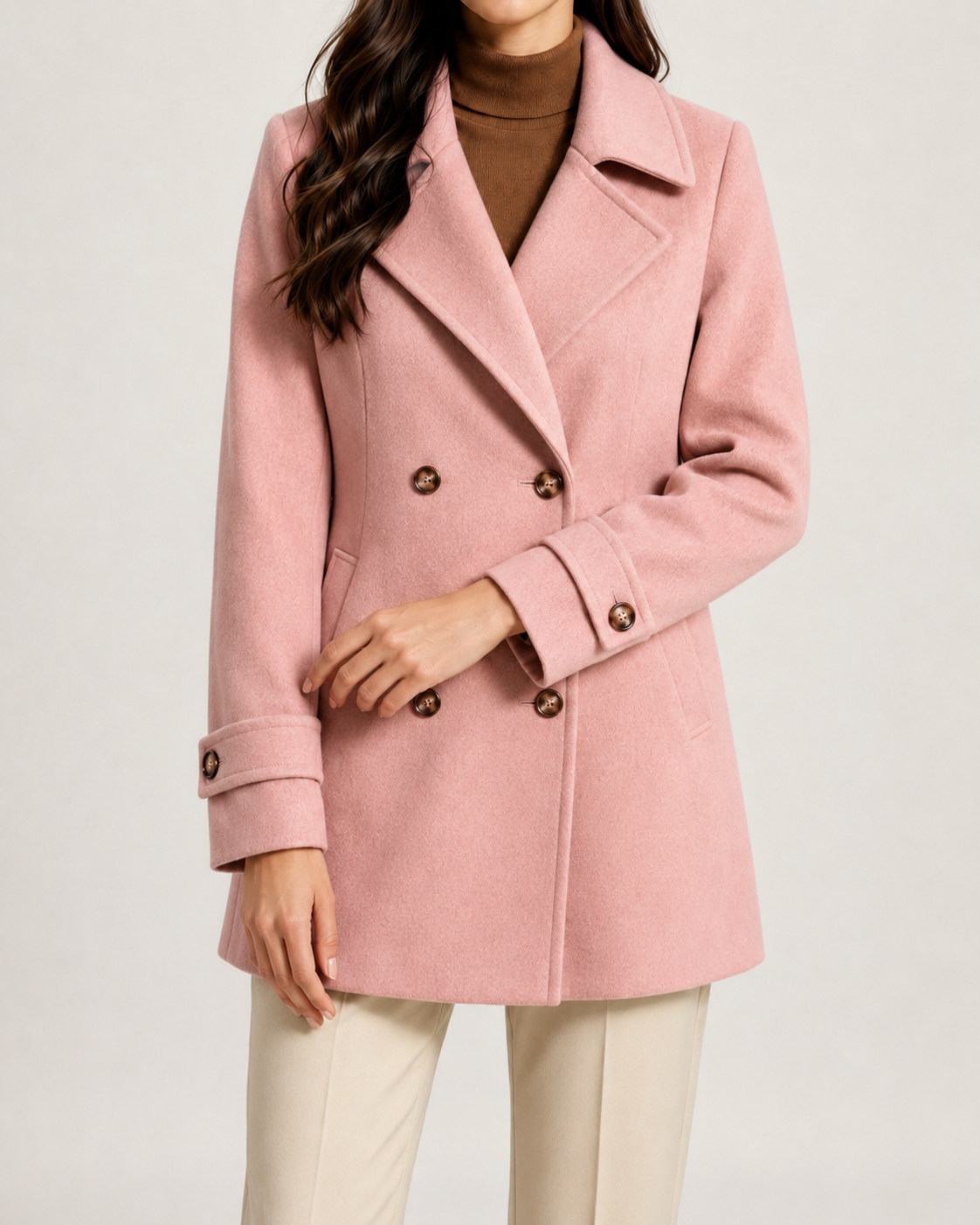 Women's Double-Breasted Short Tailored Winter Coat
