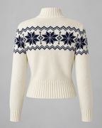 Women's Fair Isle Cardigan - Snowflake Funnel Neck