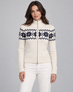 Women's Fair Isle Cardigan - Snowflake Funnel Neck