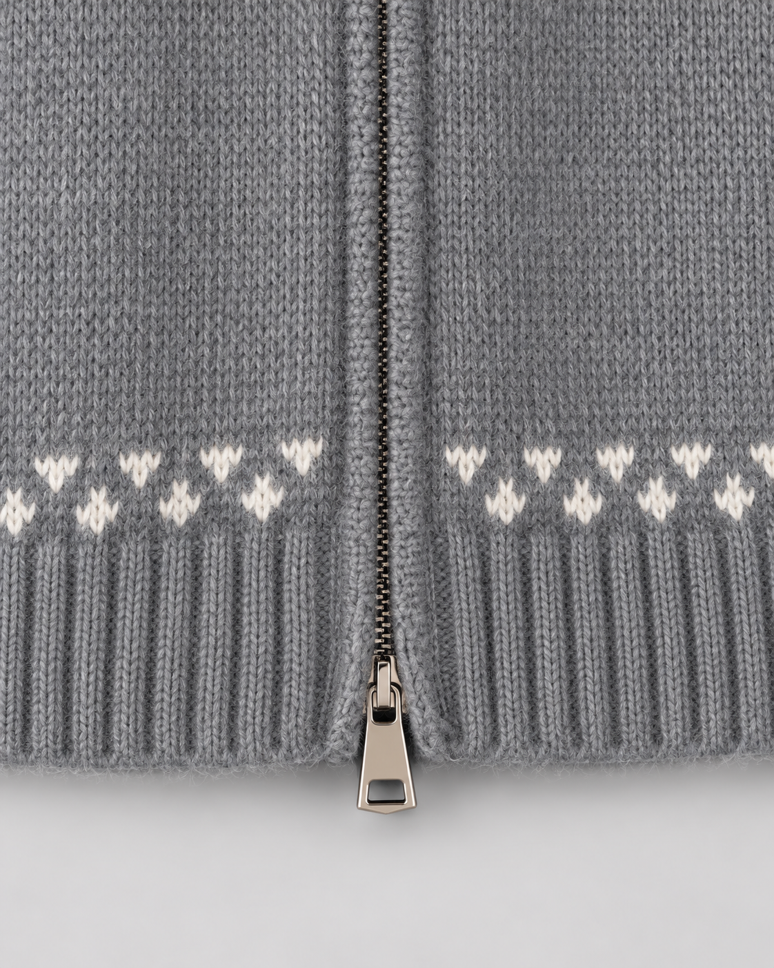 Women's Fair Isle Cardigan - Snowflake Ribbed Collar