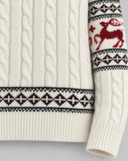 Women's Fair Isle Christmas Sweater - Aran Cable Reindeer