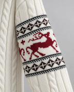 Women's Fair Isle Christmas Sweater - Aran Cable Reindeer