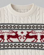 Women's Fair Isle Christmas Sweater - Aran Cable Reindeer