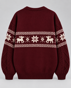 Women's Fair Isle Christmas Sweater - Cable Knit Reindeer