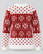 Women's Fair Isle Christmas Sweater - Checkered Trim Snowflake