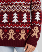 Women's Fair Isle Christmas Sweater - Gingerbread Crew Neck