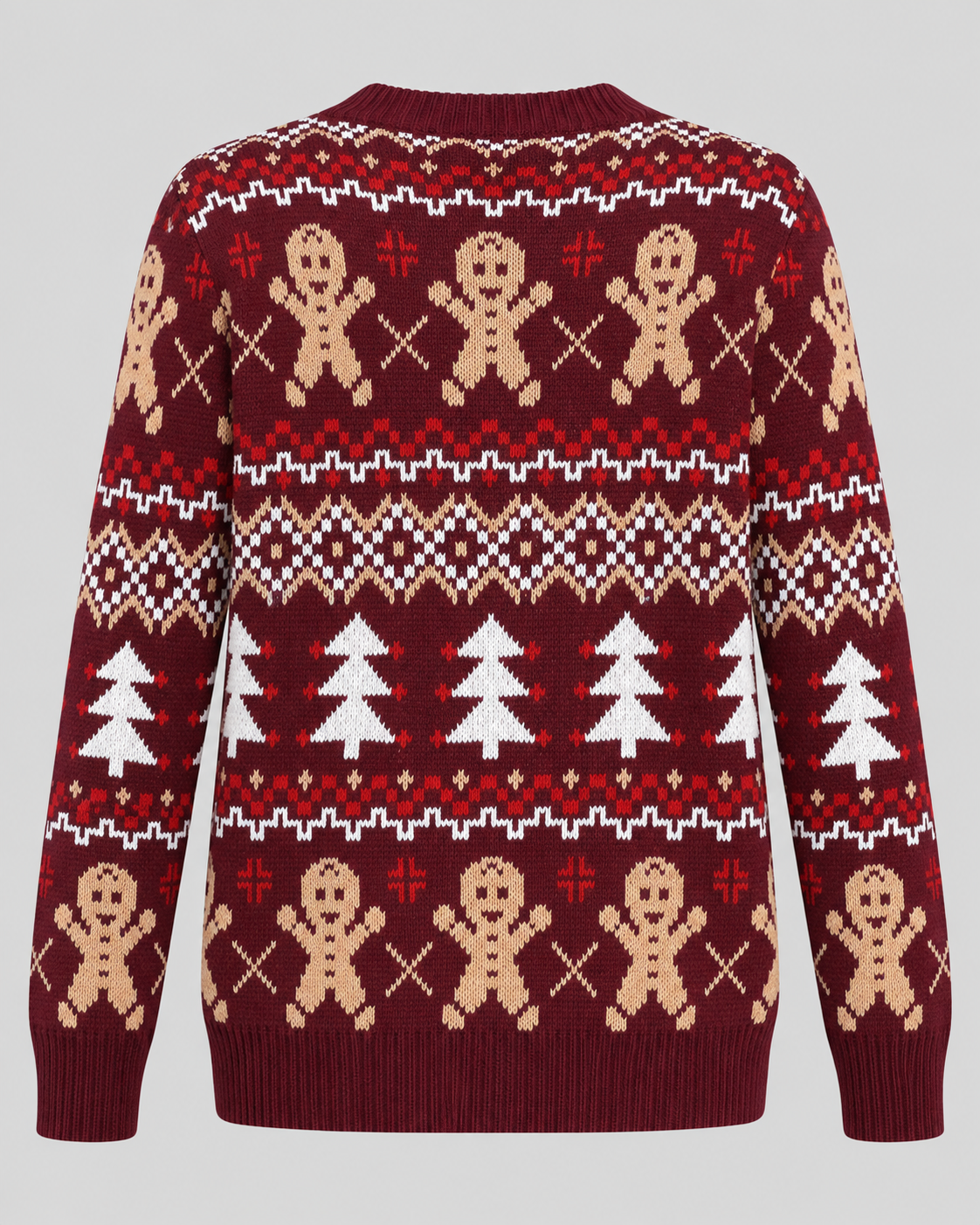 Women's Fair Isle Christmas Sweater - Gingerbread Crew Neck