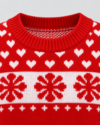 Women's Fair Isle Christmas Sweater - Reindeer Snowflake Crew Neck