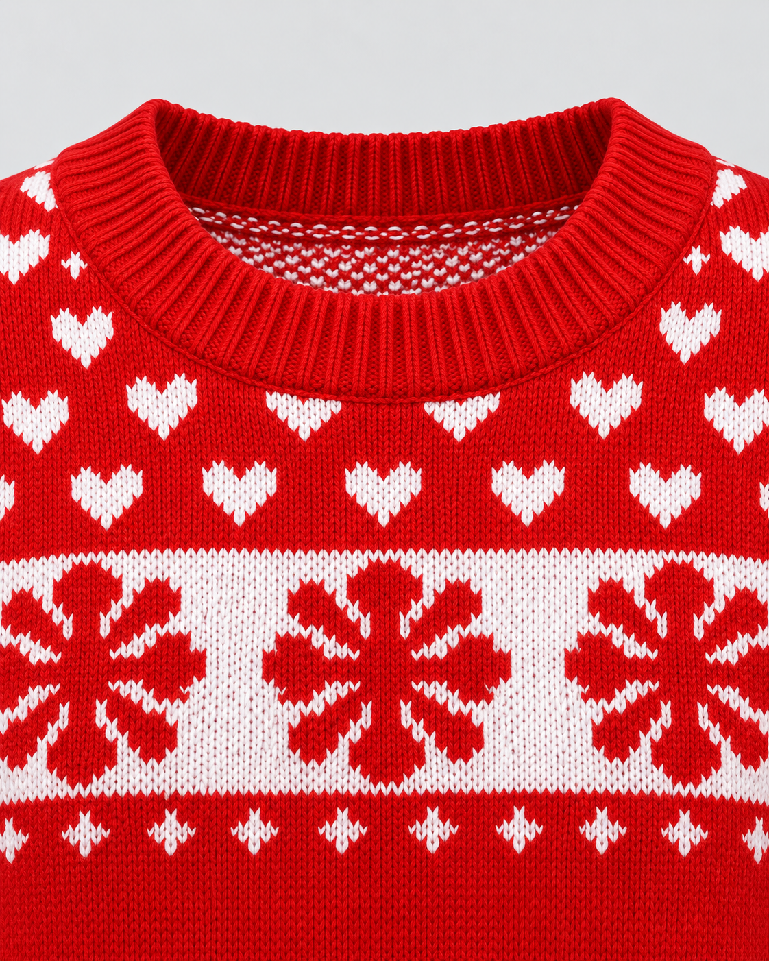 Women's Fair Isle Christmas Sweater - Reindeer Snowflake Crew Neck