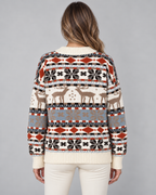 Women's Fair Isle Christmas Sweater - Reindeer Snowflake Mock Neck