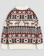 Women's Fair Isle Christmas Sweater - Reindeer Snowflake Mock Neck