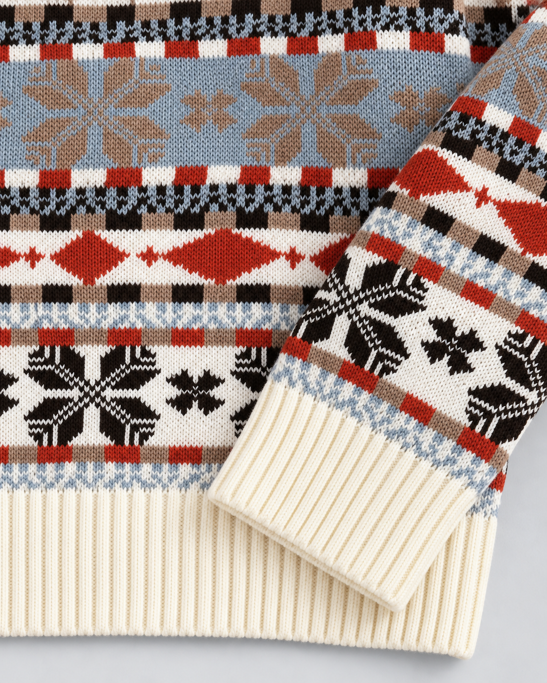 Women's Fair Isle Christmas Sweater - Reindeer Snowflake Mock Neck