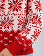 Women's Fair Isle Christmas Sweater - Turtleneck Snowflake