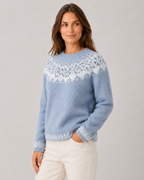 Women's Fair Isle Sweater - Crew Neck Relaxed Fit