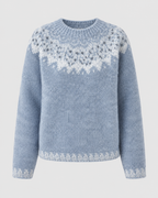 Women's Fair Isle Sweater - Crew Neck Relaxed Fit
