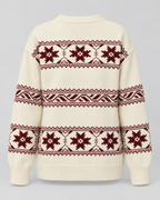 Women's Fair Isle Sweater - Crew Neck Snowflake Relaxed Fit