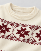 Women's Fair Isle Sweater - Crew Neck Snowflake Relaxed Fit