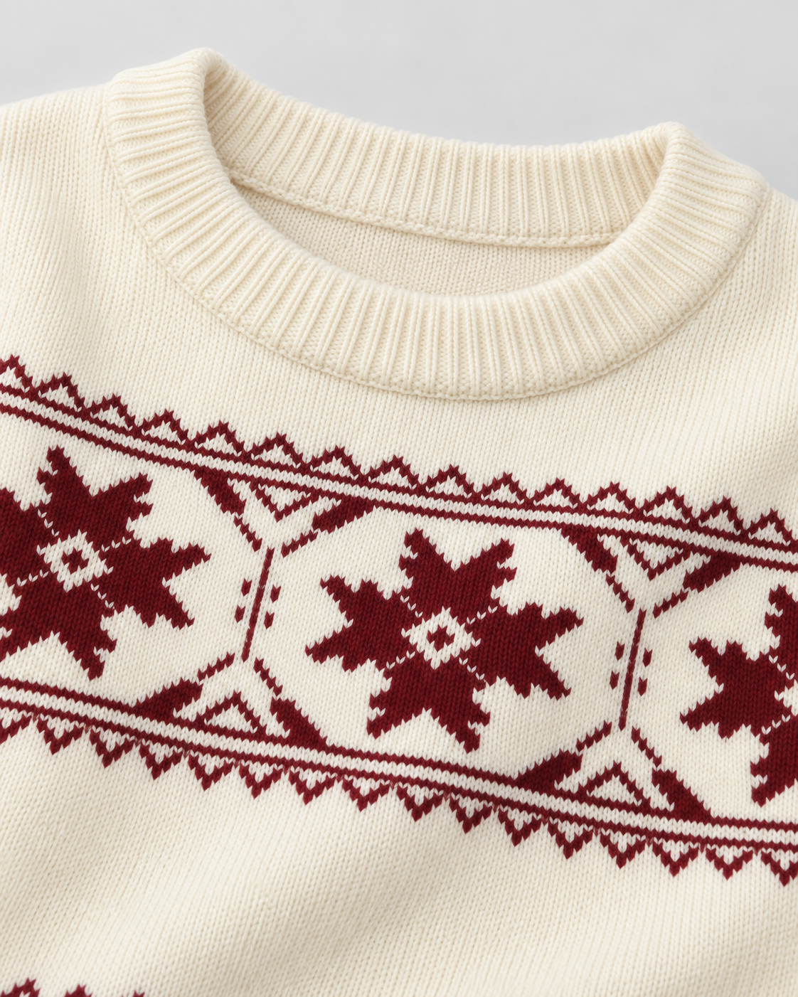 Women's Fair Isle Sweater - Crew Neck Snowflake Relaxed Fit