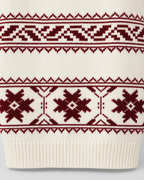 Women's Fair Isle Sweater - Crew Neck Snowflake Relaxed Fit