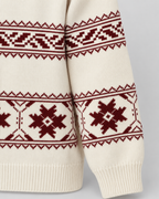Women's Fair Isle Sweater - Crew Neck Snowflake Relaxed Fit