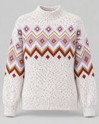 Women's Fair Isle Sweater - High Neck Geometric Knit