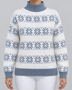 Women's Fair Isle Turtleneck Sweater - Snowflake Contrast Collar