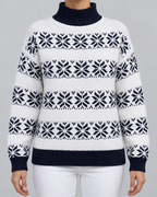 Women's Fair Isle Turtleneck Sweater - Snowflake Contrast Collar
