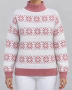 Women's Fair Isle Turtleneck Sweater - Snowflake Contrast Collar