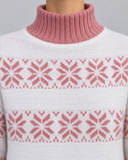 Women's Fair Isle Turtleneck Sweater - Snowflake Contrast Collar