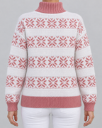 Women's Fair Isle Turtleneck Sweater - Snowflake Contrast Collar