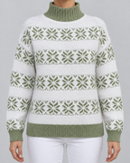Women's Fair Isle Turtleneck Sweater - Snowflake Contrast Collar