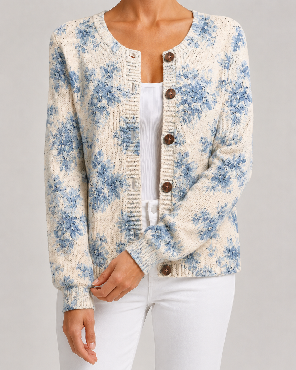 Women’s Floral Print Knit Cardigan