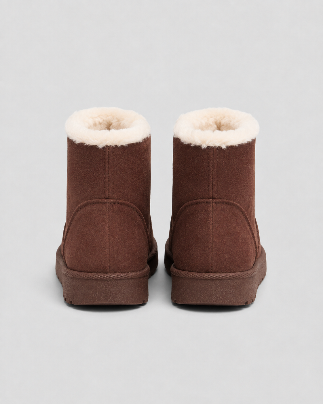Women's Fur-Lined Ankle Boots - Suede-Look Winter Style