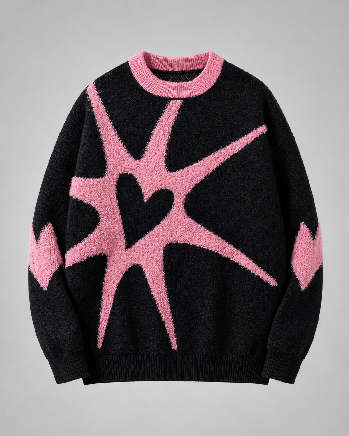Women's Graphic Knit Sweater - Heart Streetwear