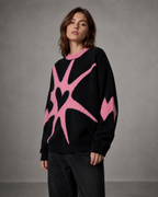 Women's Graphic Knit Sweater - Heart Streetwear