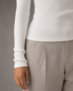 Women's Henley Top - Ribbed Long Sleeve Slim Fit