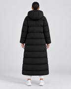 Women's Hooded Puffer Coat - Plush-Lined Maxi Length