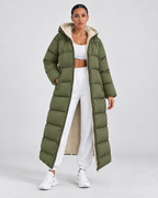 Women's Hooded Puffer Coat - Plush-Lined Maxi Length
