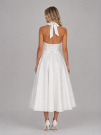 Women's Jacquard Halter Midi Dress