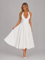 Women's Jacquard Halter Midi Dress