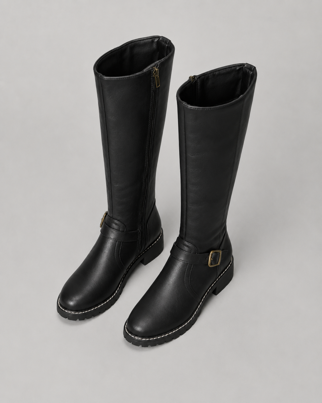 Women's Knee-High Buckle Boots