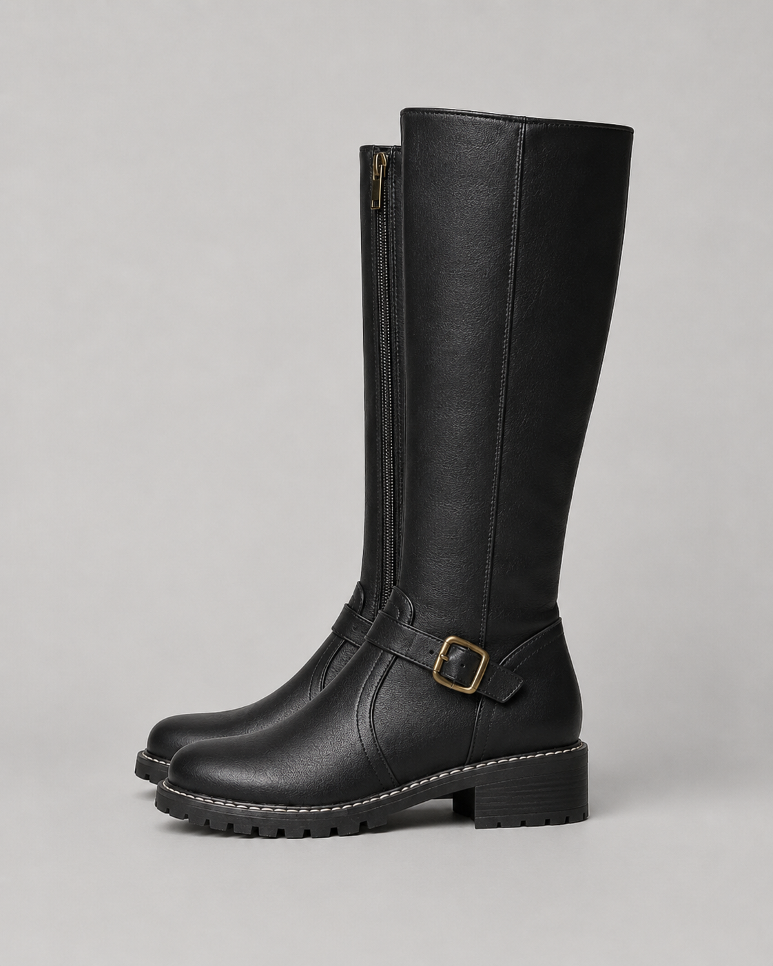 Women's Knee-High Buckle Boots