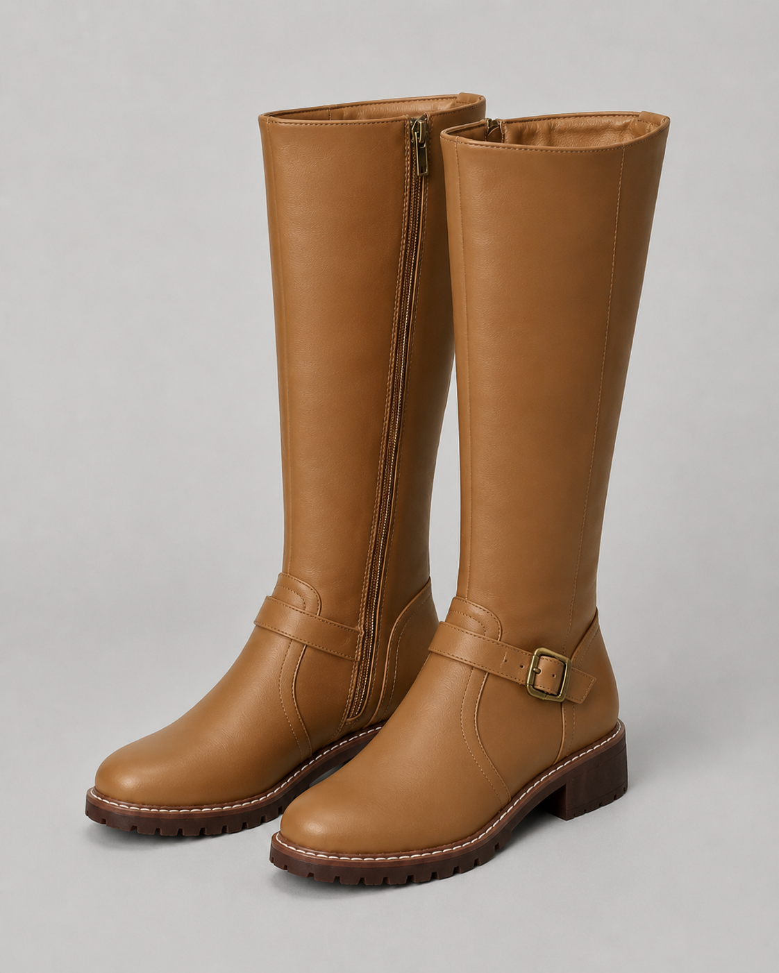 Women's Knee-High Buckle Boots