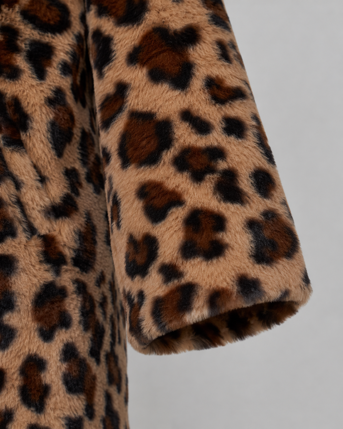Women's Leopard Print Faux Fur Longline Coat