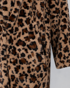 Women's Leopard Print Faux Fur Longline Coat