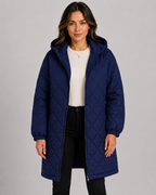 Women's Long Quilted Puffer Coat - Relaxed Fit