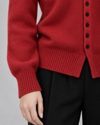 Women's Mock Neck Button Cardigan - Ribbed Knit