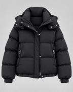 Women's Oversized Hooded Puffer Jacket - Zip-Front