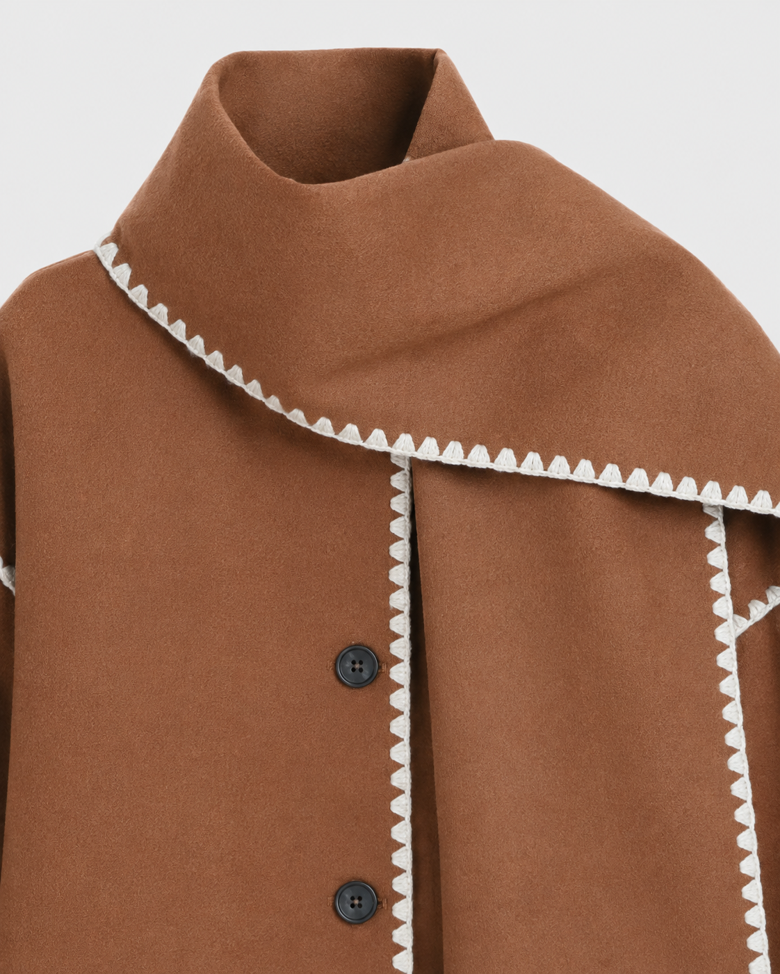 Women's Oversized Whipstitch Fringe Scarf Coat